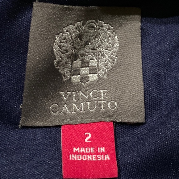 Vince Camuto Navy Floral Fit and Flare Scuba  Dress - Picture 13 of 15